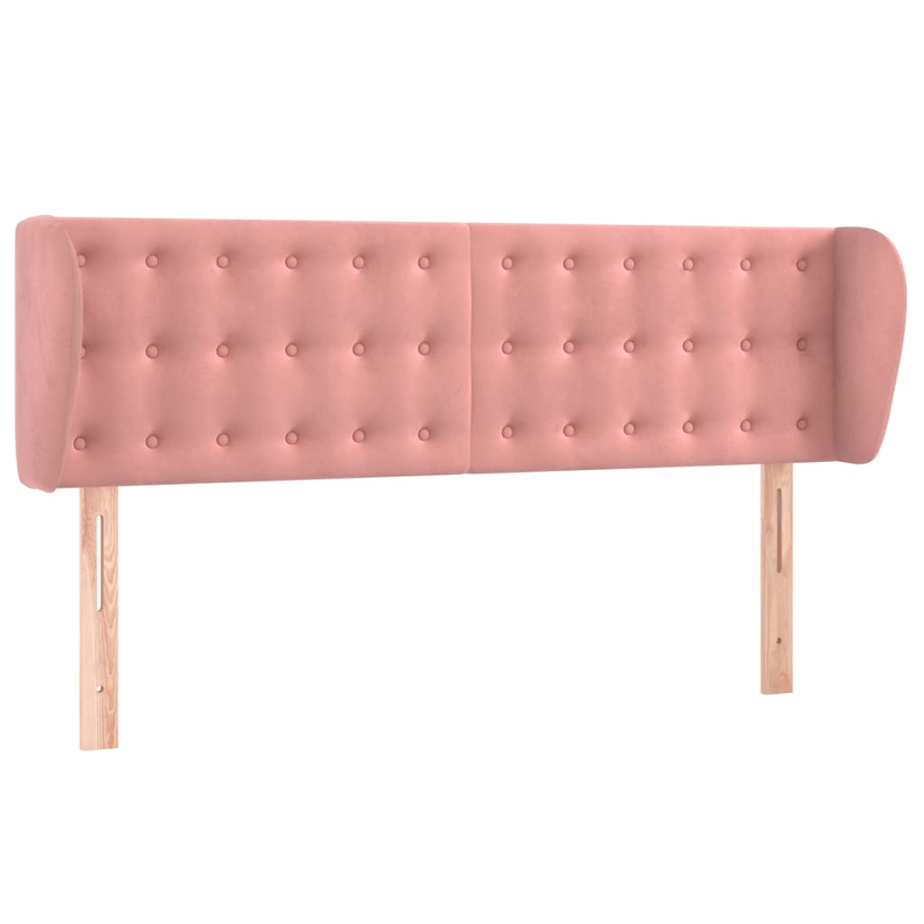 Kopfteil mit Ohren Rosa 147x23x78/88 cm Samt